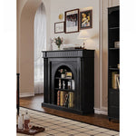 Elegant Black Cabinet with Stylish Shelves – Modern Home Storage Solution hmz-4953