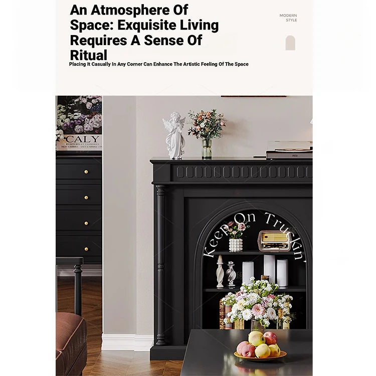 Elegant Black Cabinet with Stylish Shelves – Modern Home Storage Solution hmz-4953