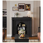 Elegant Black Cabinet with Stylish Shelves – Modern Home Storage Solution hmz-4953