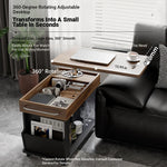 Stylish Modern Tea Table with Tempered Glass Top and Storage - Perfect for Living Room Decor hmz-4954