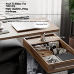 Stylish Modern Tea Table with Tempered Glass Top and Storage - Perfect for Living Room Decor hmz-4954