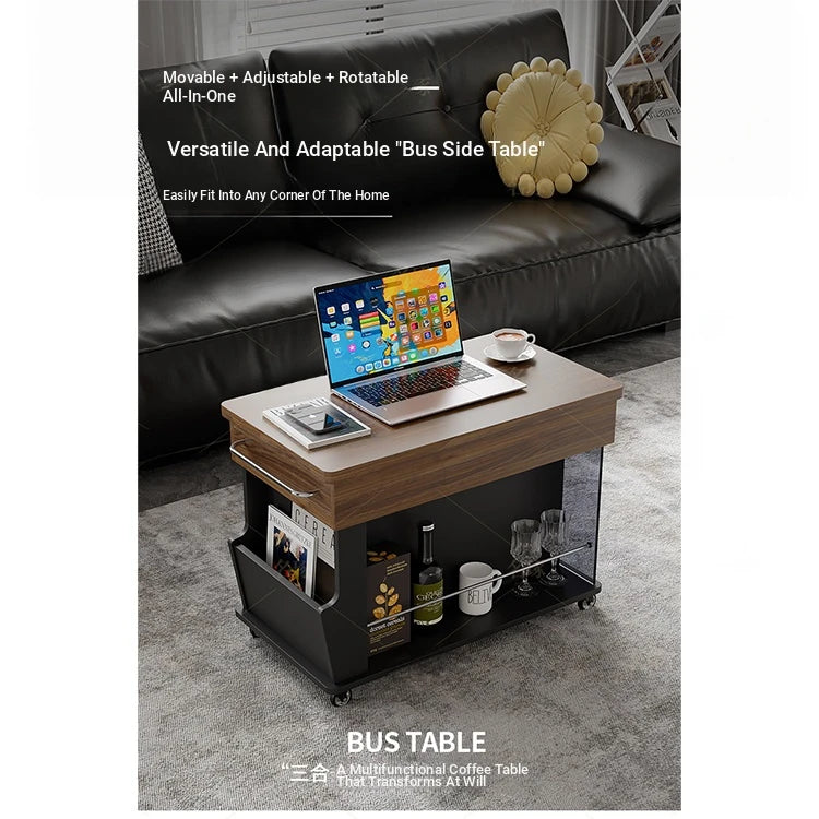 Stylish Modern Tea Table with Tempered Glass Top and Storage - Perfect for Living Room Decor hmz-4954