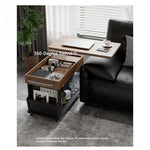 Stylish Modern Tea Table with Tempered Glass Top and Storage - Perfect for Living Room Decor hmz-4954