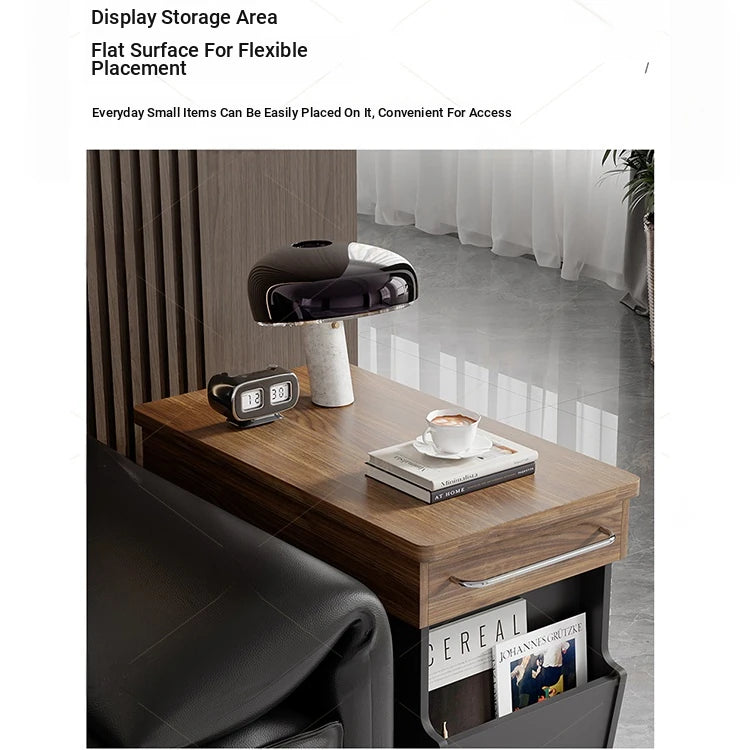 Stylish Modern Tea Table with Tempered Glass Top and Storage - Perfect for Living Room Decor hmz-4954