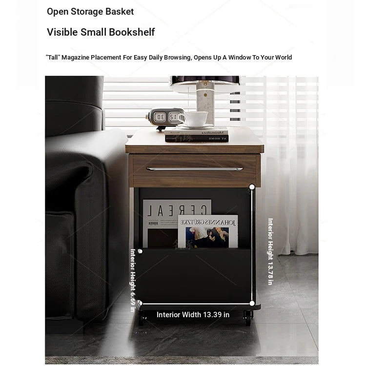 Stylish Modern Tea Table with Tempered Glass Top and Storage - Perfect for Living Room Decor hmz-4954