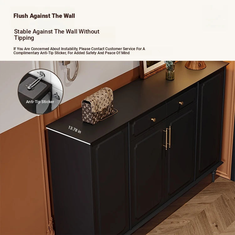 Stylish Black Cabinet with Gold Accents - Ideal Storage Solution for Modern Interiors hmz-4955