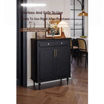 Stylish Black Cabinet with Gold Accents - Ideal Storage Solution for Modern Interiors hmz-4955