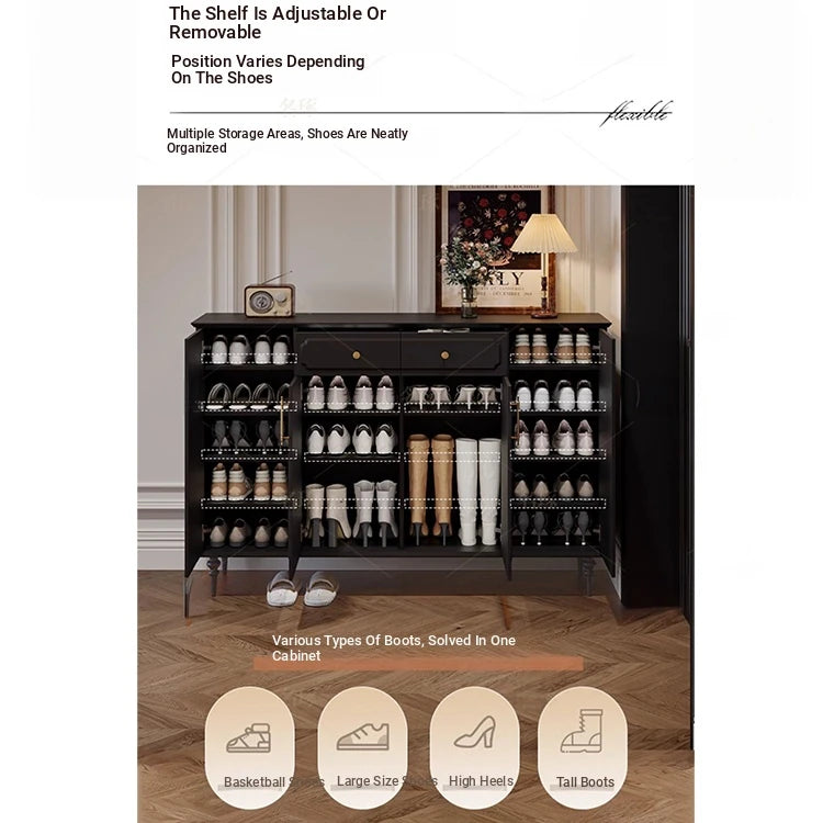 Stylish Black Cabinet with Gold Accents - Ideal Storage Solution for Modern Interiors hmz-4955
