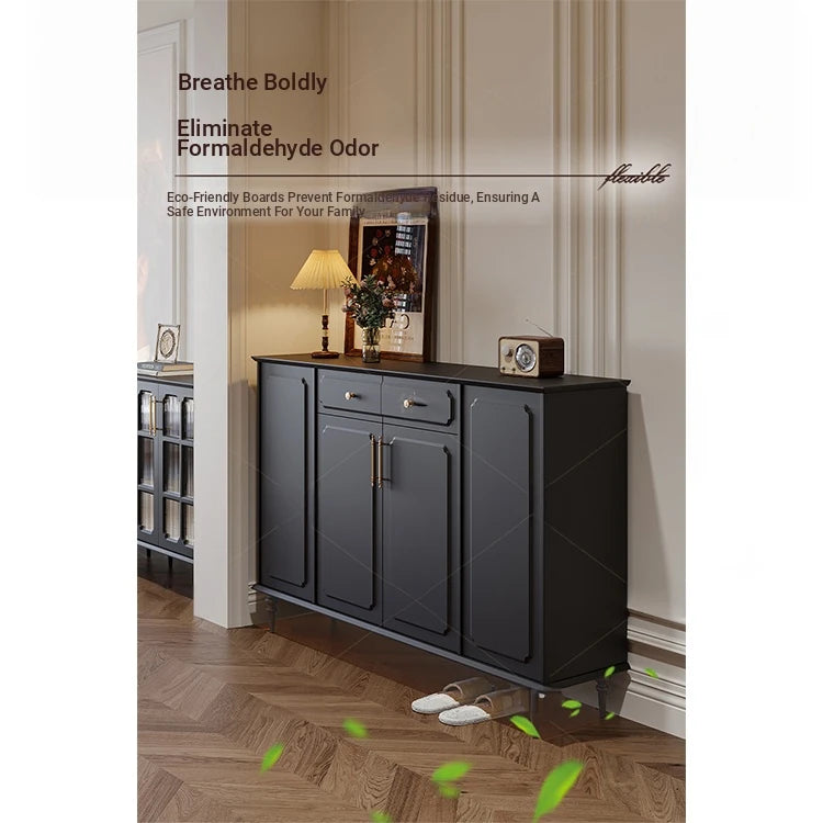 Stylish Black Cabinet with Gold Accents - Ideal Storage Solution for Modern Interiors hmz-4955