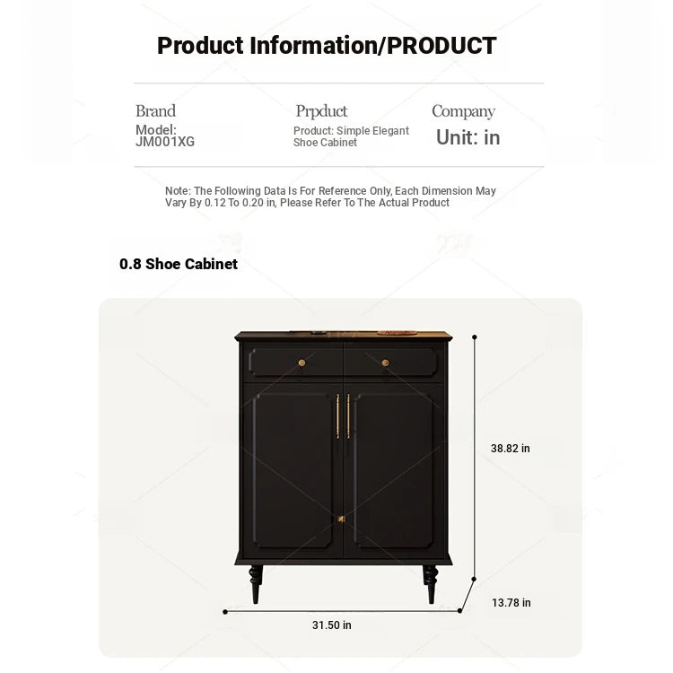 Stylish Black Cabinet with Gold Accents - Ideal Storage Solution for Modern Interiors hmz-4955
