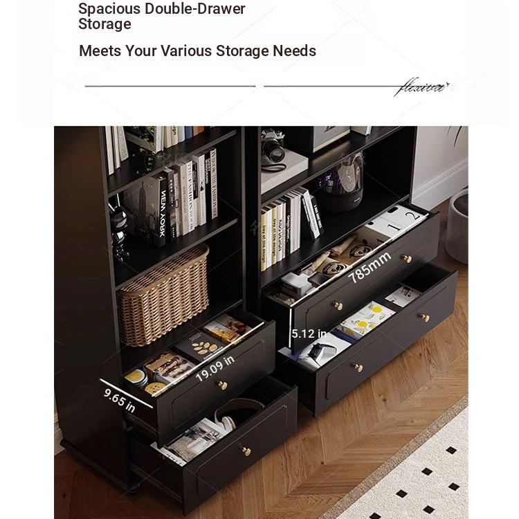 Elegant Solid Wood Cabinet with Shelves and Drawers - Perfect for Home and Office Storage hmz-4958