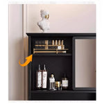 Elegant Solid Wood Makeup Table with Glass Mirror - Stylish Vanity with Spacious Storage for Beauty Essentials hmz-4960