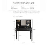 Elegant Solid Wood Makeup Table with Glass Mirror - Stylish Vanity with Spacious Storage for Beauty Essentials hmz-4960