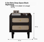 Stylish Solid Wood Bedside Cupboard with Tempered Glass Top – Elegant Two-Drawer Nightstand for Modern Bedrooms hmz-4961