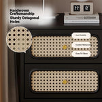 Stylish Solid Wood Bedside Cupboard with Tempered Glass Top – Elegant Two-Drawer Nightstand for Modern Bedrooms hmz-4961