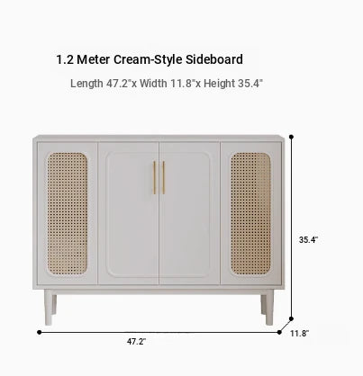 Sleek Solid Wood Cabinet with Tempered Glass Accents and Stylish Rattan Detail hmz-4962