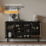 Sleek Solid Wood Cabinet with Tempered Glass Accents and Stylish Rattan Detail hmz-4962