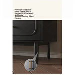 Sleek Solid Wood Cabinet with Tempered Glass Accents and Stylish Rattan Detail hmz-4962