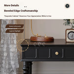 Chic Black Tea Table with Storage Drawer | Stylish Side Table for Living Room Decor hmz-4963