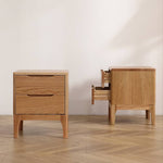 Elegant Oak Wood Bedside Cupboard - Natural Finish for Stylish Bedrooms hmzj-799