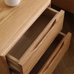 Elegant Oak Wood Bedside Cupboard - Natural Finish for Stylish Bedrooms hmzj-799