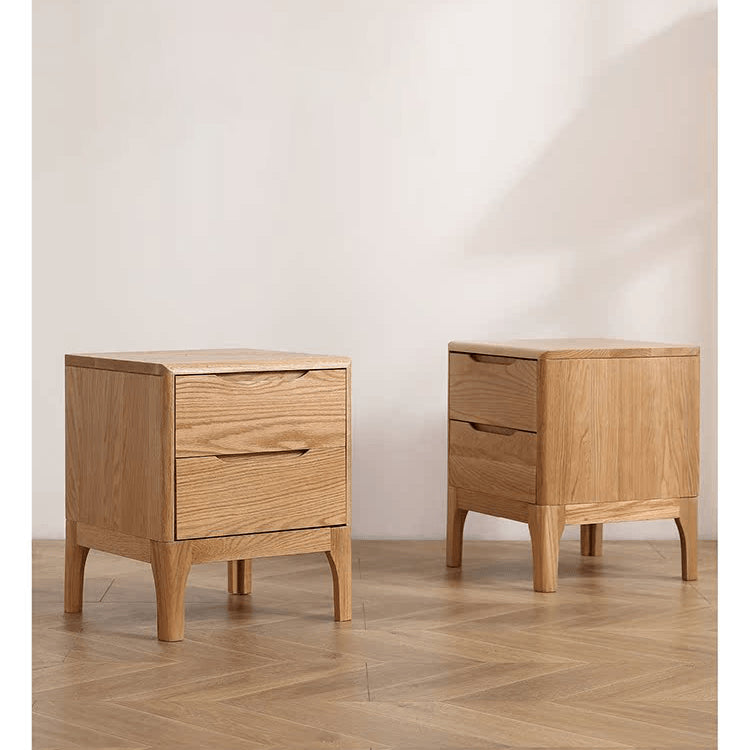 Elegant Oak Wood Bedside Cupboard - Natural Finish for Stylish Bedrooms hmzj-799