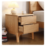 Elegant Oak Wood Bedside Cupboard - Natural Finish for Stylish Bedrooms hmzj-799
