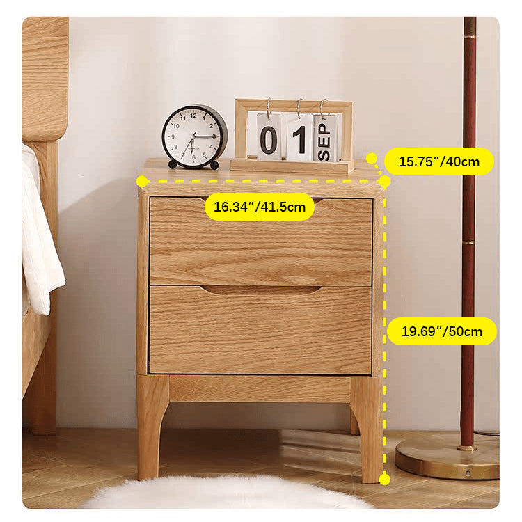 Elegant Oak Wood Bedside Cupboard - Natural Finish for Stylish Bedrooms hmzj-799
