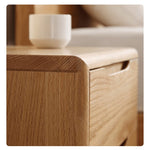 Elegant Oak Wood Bedside Cupboard - Natural Finish for Stylish Bedrooms hmzj-799
