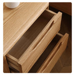 Elegant Oak Wood Bedside Cupboard - Natural Finish for Stylish Bedrooms hmzj-799