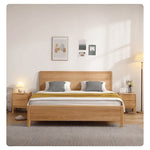 Elegant Oak Wood Bedside Cupboard - Natural Finish for Stylish Bedrooms hmzj-799