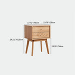 Elegant Oak Bedside Cupboard with Copper Accents in Natural Wood Finish hmzj-800