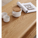 Elegant Oak Wood Tea Table - Natural Finish for Modern Living Rooms hmzj-801