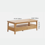 Elegant Oak Wood Tea Table - Natural Finish for Modern Living Rooms hmzj-801