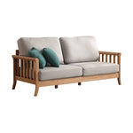 Modern Light Grey Sofa with Natural Oak Wood Frame - Leathaire & Foam Comfort hmzj-803