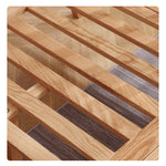 Modern Light Grey Sofa with Natural Oak Wood Frame - Leathaire & Foam Comfort hmzj-803