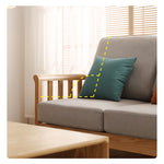 Modern Light Grey Sofa with Natural Oak Wood Frame - Leathaire & Foam Comfort hmzj-803