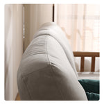 Modern Light Grey Sofa with Natural Oak Wood Frame - Leathaire & Foam Comfort hmzj-803