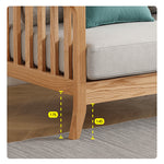 Modern Light Grey Sofa with Natural Oak Wood Frame - Leathaire & Foam Comfort hmzj-803