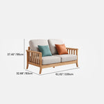 Modern Light Grey Sofa with Natural Oak Wood Frame - Leathaire & Foam Comfort hmzj-803