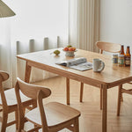 Stunning Red Oak Table in Natural Wood Finish – Perfect for Modern Homes hmzj-804