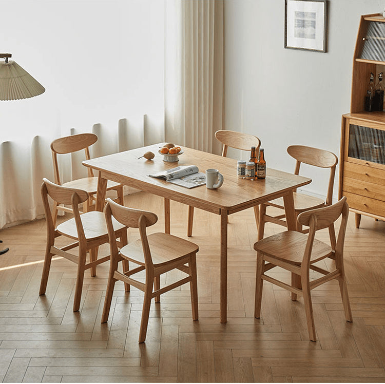 Stunning Red Oak Table in Natural Wood Finish – Perfect for Modern Homes hmzj-804