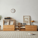 Elegant Red Oak Natural Wood Cabinets with Glass Doors - Timeless Kitchen Style hmzj-809