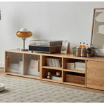 Elegant Red Oak Natural Wood Cabinets with Glass Doors - Timeless Kitchen Style hmzj-809