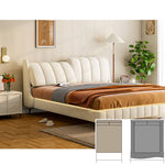 Solid Pine Wood Bed with Beige, Green, Blue, and Yellow Accents for a Stylish Bedroom hmzsh-1270