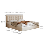 Luxurious Beige Bed - Genuine Leather Elegance or High-Quality Faux Leather Option hmzsh-1546