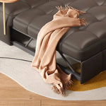 Luxury Faux Leather Sofa with Ash Wood and Carbon Steel Accents - Modern Elegance for Your Living Room hns-4117