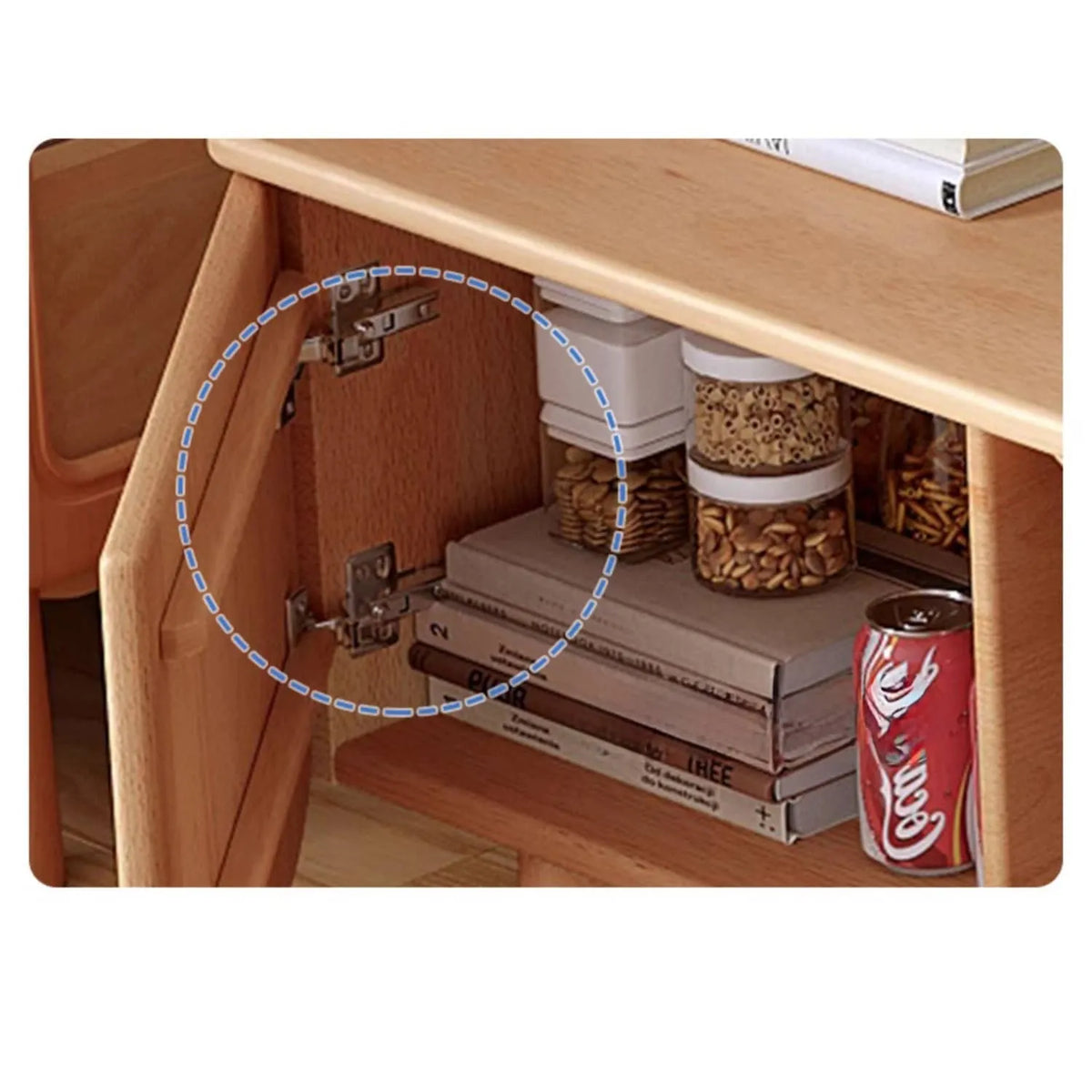 Stylish Beech Wood & Glass TV Stand with Modern Wave Design, Perfect for Living Room Decor hns-4122