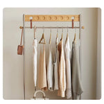 Stylish Beech Wood & Stainless Steel Coat Rack with Glass Shelf Storage hns-4124