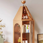 Elegant Beech Wood & Tempered Glass Display Cabinet for Modern Interiors hns-4127